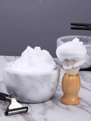 Handcrafted Natural Marble Shaving Soap Bowl
