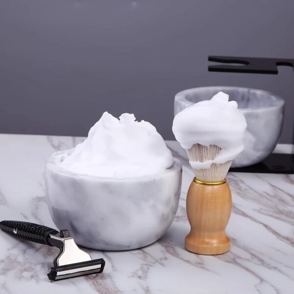 Handcrafted Natural Marble Shaving Soap Bowl